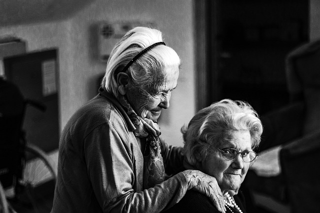 Happy elderly women